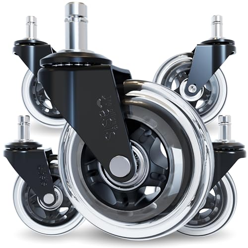 The Office Oasis Original Roller Style Office Chair Wheels (As Seen On PBS) - Only Compatible with IKEA Brand Chairs