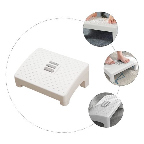 AGFELO Office Desk Footrest Stool Adjustable Height Plastic Footstool for Comfort and Support for Home Office and Boys and Girls Piano Use