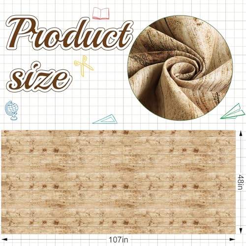 Mindsoft Rustic Wood Bulletin Board Paper 48x107 Inches for Classroom and Decor