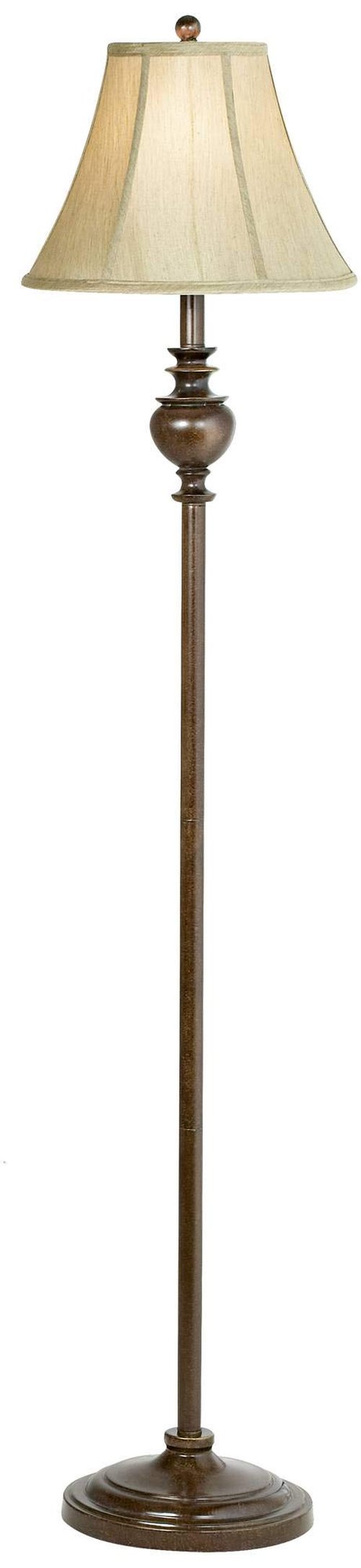 Barnes and Ivy Traditional Font Table Floor Standing Lamps Set of 4 Bronze Brown Beige Bell Fabric Shade Decor for Living Room Bedroom House Bedside Nightstand Home Office Reading Family