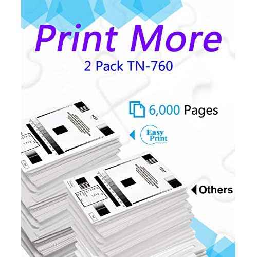 EASY PRINT EASY PRINT Compatible Toner Cartridge Replacement for Brother TN-760, Black, 2 Pack