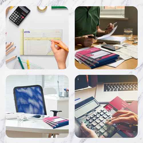XKDOUS 20 Pack Invoice Book, 2-Part Carbonless, 5-9/16" x 8-7/16" Invoice Receipt Book for Small Business, 50 Sets per Book