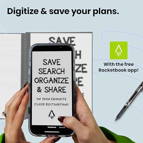 Rocketbook Everyday Planner Smart Reusable Pages, Executive Size 6x8.8, Black ? Erasable & App-Connected, Undated Weekly, Monthly & Annual Templates, Perfect for Productivity, Goals & Scheduling