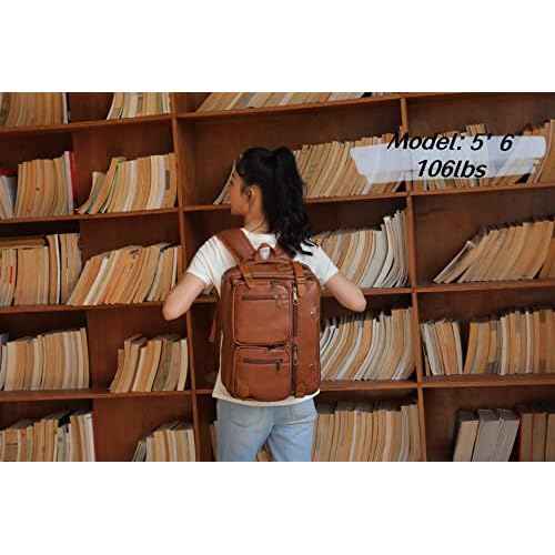 Men Vegan Leather Briefcase Backpack Hybrid 17 Inch Laptop Bag Case Business Messenger bag HB-22