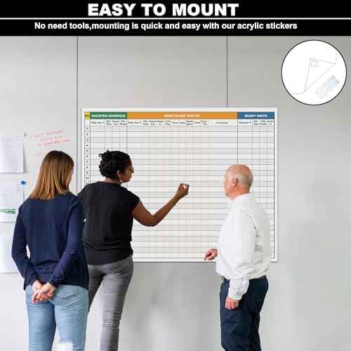 Extra Large Property Management Make Ready White Board,36X45 Inch Big Dry Erase Apartment Make Ready Checklist Schedule Board,Maintenance Status Tracker Tool for Real Estate Manager