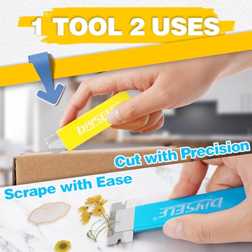 DIYSELF 12-Pack Multicolor Retractable Utility Box Cutters with Razor Blades