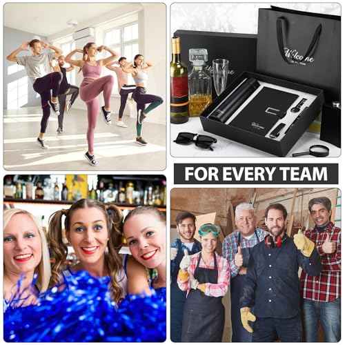 Thenshop 6 Pcs New Employee Welcome to The Team Gift Set Include Welcome to The Team Appreciation Gift Box Notebook Pen Tumbler Keychain and USB Drive for New Employee Coworkers(Black)