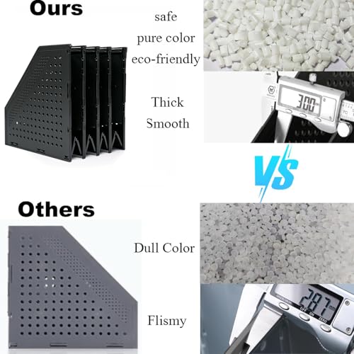 Marte Vanci 4-Compartment Collapsible Magazine File Holder (Black) Desk Organizer