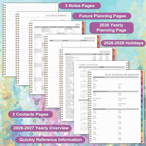 2026 Appointment Book & Planner - 2026 Daily Hourly Planner, JAN 2026 - DEC 2026, 9" x 11", 2026 Weekly Appointment Book, 2026 Planners with 30-Minute Interval, Pocket, Colorful Tabs - Oil Painting