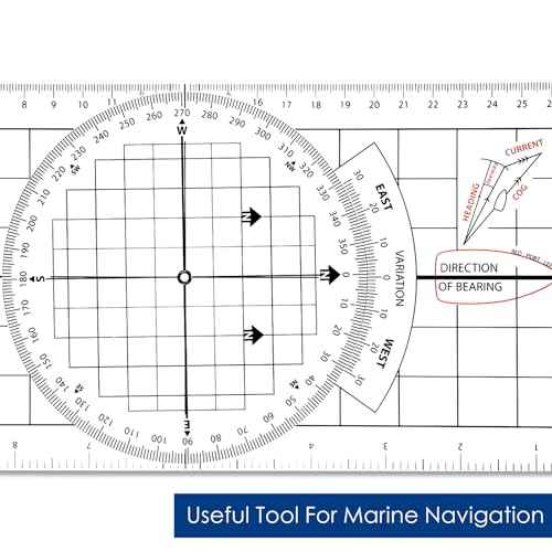 3 Pcs Basic Navigation Set, Include 16 Inch Marine Parallel Ruler with Clear Scales Navigation Divider Marine Nautical Protractor 6 Inch Marine Fixed Points Divider for Boat