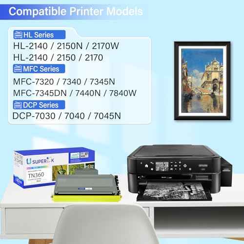 3 Pack High Yield Compatible Black Toner Cartridge Replacement for Brother TN360 TN-360 TN330 TN-330 toner to Work with HL-2170W HL-2140 DCP-7040 MFC-7840W MFC-7320 MFC-7340 MFC-7345 Printer