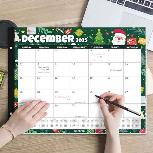 Desk Calendar 2025-2026, 18 Months Calendar Runs from October 2025 to March 2027 - Large 22" x 17" Desktop Monthly Calendar for Home, School, or Office - Seasonal Pattern