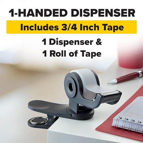 Scotch Clip & Twist Desktop Tape Dispenser – 1-Pack, 3/4" x 350" Tape