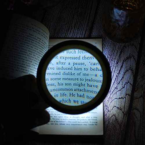 AIXPI Magnifying Glass with Light, 30X Handheld Large Magnifying Glass 12 LED Illuminated Lighted Magnifier for Macular Degeneration Seniors Reading Inspection Coins Jewelry