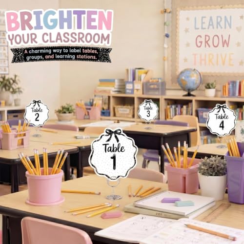 Crtiin Classroom Table Numbers 1-10 with Metal Stands - Preschool Decor