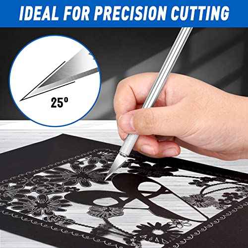 DIYSELF 100 PCS Exacto Knife Blades, SK5 Carbon Steel #11 Exacto Blades Refill Craft Art Knife Replacement Blade with Storage Case for Craft, Hobby, Scrapbooking, Stencil