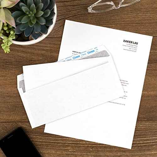 Mead #10 Security Business Envelopes Letter Size 4-1/8" x 9-1/2" ? Peel and Seal, Privacy Lined, No-Window, Press-It Seal-It Self-Adhesive for Home & Office Mailing, 200 Count (742020)