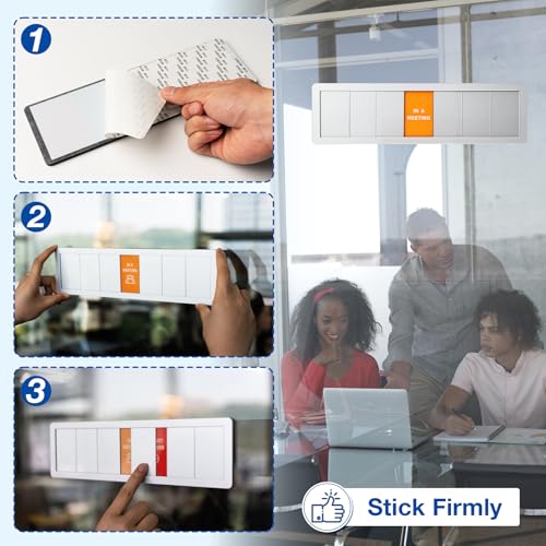 EliteSign 7-Status Office Door Sign with Sliding Brushed Silver Icon - Customizable Room Indicator