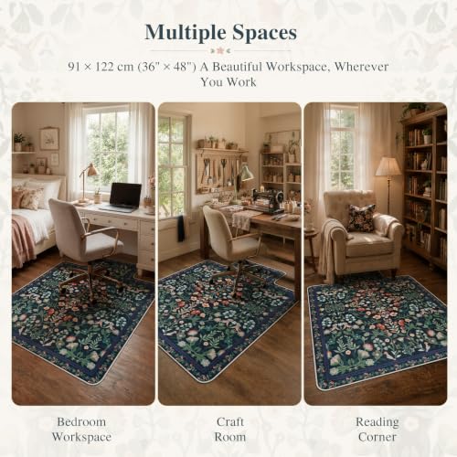 iCasso Office Chair Mat for Hardwood Floor 36" x 48" Convex Black (Black / 36x48)
