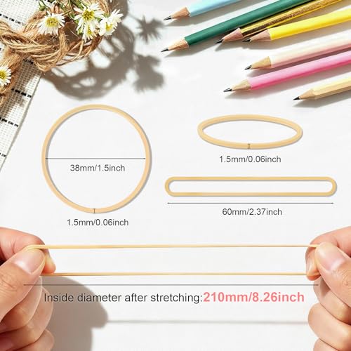 ALEWAPO 1100Pcs #16 Light Brown Rubber Bands – Bulk Office String Elastics