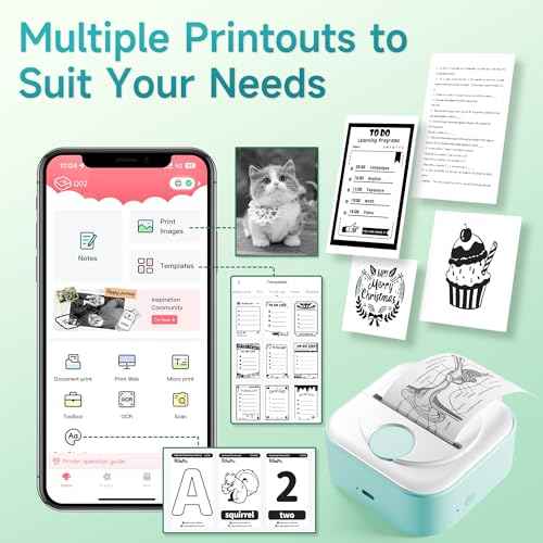 Phomemo Sticker Printer, Q02 Print Pods Mini Printer Thermal Bluetooth Sticker Maker with 1 Rolls Paper, for DIY Creation, Study Notes, Memo, List, Work Plan,Journaling, Gifts