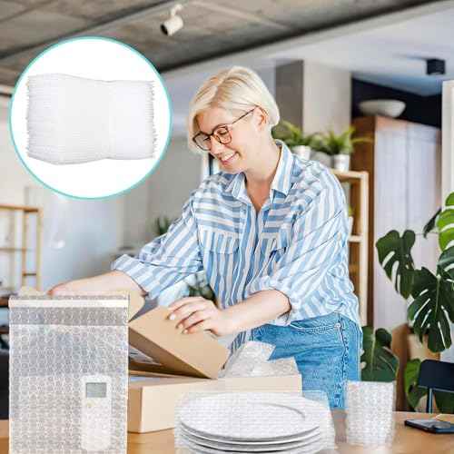 130 Pcs Clear Self Sealing Bubble Cushion Wrap Bags Bulk Bags Double Wall Bubble Pouch Bag Plastic Shockproof Protective Packing for Small Business Shipping Moving Packaging Storage (6"x7.9")