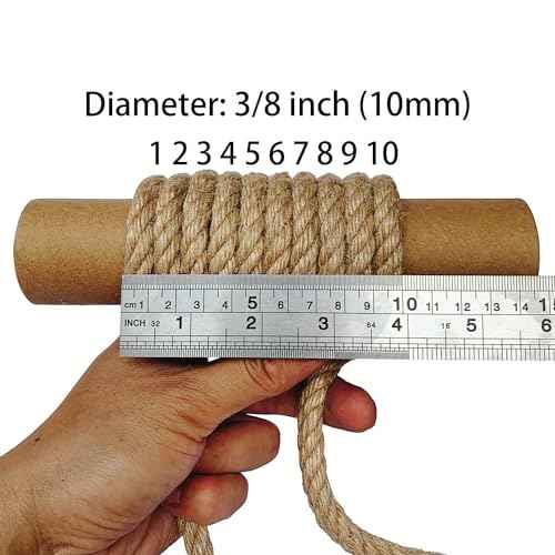 Jute Rope 10mm, 164 Feet 4.5lb Thick Garden Jute Twine String for DIY Cat Scratcher, Gardening, Bundling and Wall Hanging Craft Decorative (Brown)