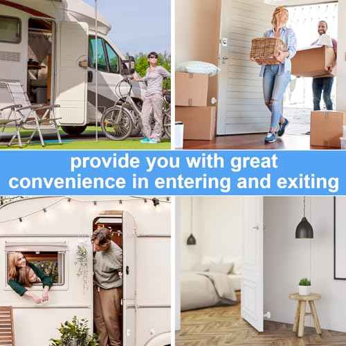 Moxweyeni 24 Pack Magnetic Door Stoppers Magnetic RV Door Stopper Stainless Steel Heavy Duty Stops RV Holder Keep Open for Wall and Floor Mounting No Drilling Stop with Adhesive Tapes(White)