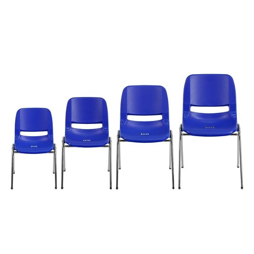 Flash Furniture HERCULES Series 880 lb. Capacity Navy Ergonomic Shell Stack Chair with Chrome Frame and 18'' Seat Height