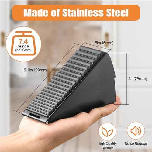 6 Pack Door Stoppers Heavy Duty Door Stopper Adjustable Spring Large Door Stoppers for Bottom of Door, 3 Inches Heavy Door Stopper Door Wedge Suits Any Heavy Door