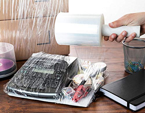 1000 Feet Stretch Wrap With Handle, Clear Film