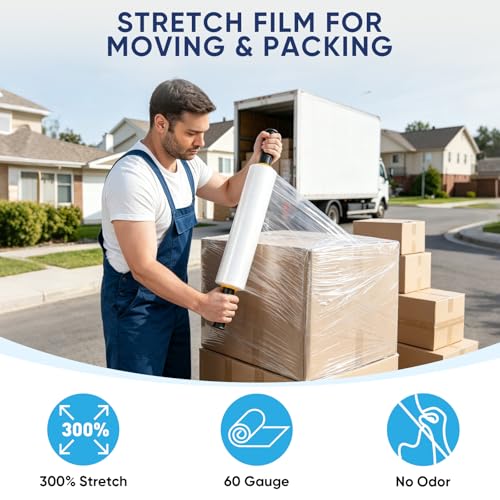 TICONN 15-Inch x 1000 ft Industrial Stretch Wrap Roll for Moving & Shipping (1PK)