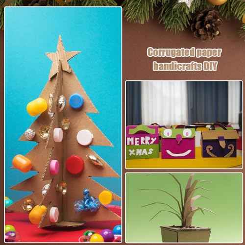 Corrugated Cardboard Roll 12 x 197 Inch Singleface Corrugated Paper Roll Heavy Duty Large Corrugated Wrap Paper Sheet for Christmas Gift Packing, Storage, Shipping, DIY