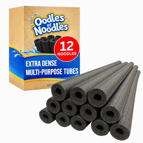 Clamp-On Standard Size Foam Noodles - 12 Pack Extra Dense, Buoyant