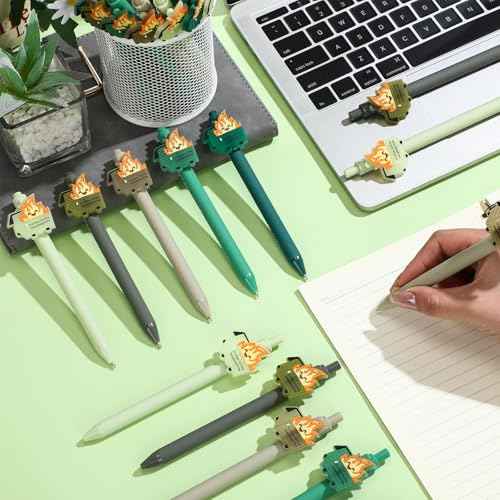 100 Pcs Dumpster Fire Pen Gifts Funny Luminous Dumpster Fire Ballpoint Pen with Saying Emotional Staff Appreciation Support Gift for Employee Coworkers Boss Student Teacher