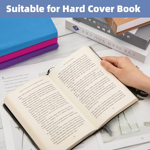 KICNIC Black Fabric Book Cover for Hardcover 6x9 Inch Adjustable Reusable