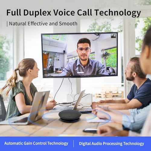 Conference Speaker and Microphone Computer Speakers with Microphone Speakerphone 360¡Æ Voice Pickup Max Bluetooth Distance 32.8ft Noise Cancellation for Video Calling Conferencing Recording