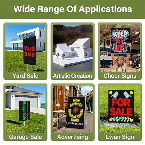24x36 Corrugated Plastic Board Black - 4 Pack, Weatherproof Sign Sheets
