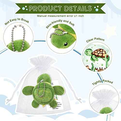 Honoson 24 Set Stuffed Turtle Employee Appreciation Christmas Inspirational Gifts Thank You Mini Plush Sea Turtle Animal Pun Thank You Note Cards for Coworkers Students Teacher Nurse Pocket Favors