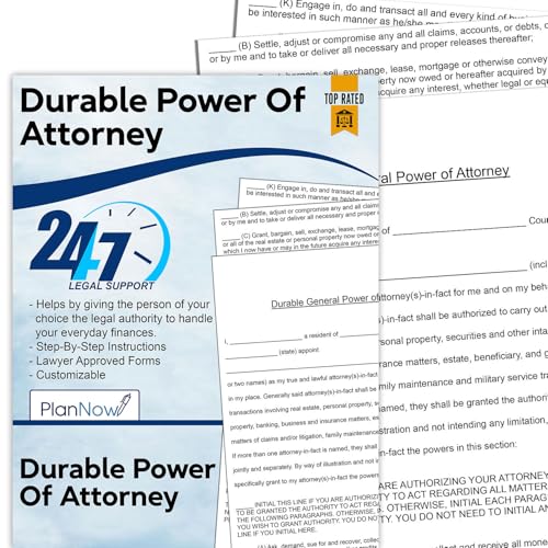 Durable Power of Attorney Form with Step-by-Step Instructions, PlanNow