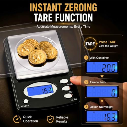 Digital Coin & Jewelry Scale 1000g x 0.1g Portable Precision Weighing
