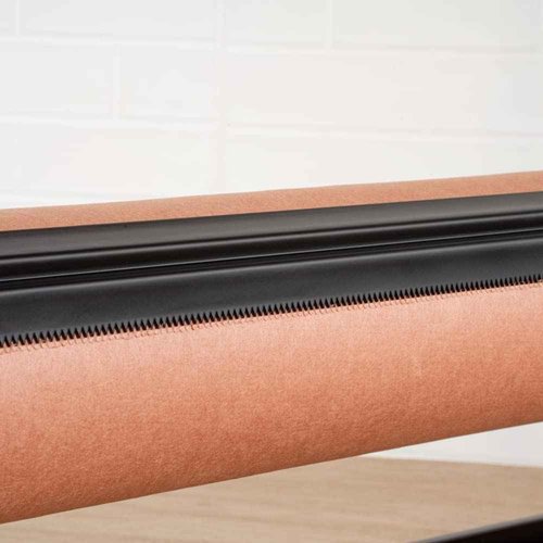 Restaurantware-26.2 x 6.7 x 8 Inch Wrapping Roll Paper, 1 Wall Mountable Butcher Paper Holder - Serrated Blade, Rubber Feet, Black Steel Paper Cutter Stand, Versatile, For 24 Inch Butcher Paper