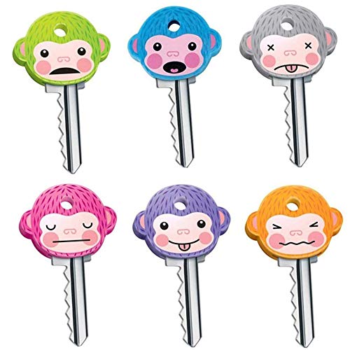 Monkey Key Caps - 6 Pcs Cute Multicolor Covers for Standard Keys
