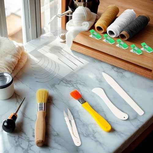 Zulmsuer Book Binding Kits, 7.9¡±x11.6 Bookbinding Kit Materials Supplies with Wooden Book Press Cover Board Bone Folder Awl Binding Strap for DIY