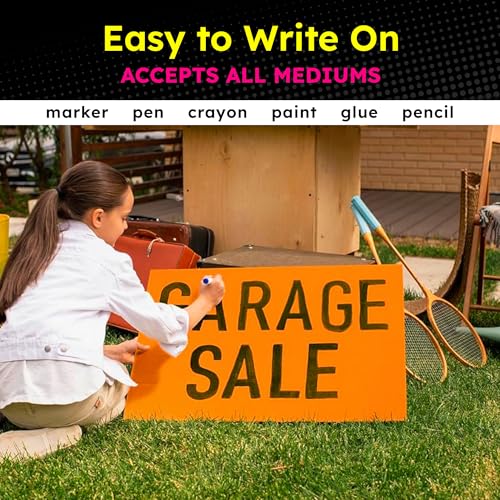 Hygloss Neon Poster Board 22 x 28 Inches - 25 Assorted Bright Colors