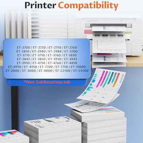 502 Ink Refill Bottles for 502 Ink for ET 2850 ET 3850 ET 4850 ET15000 ET-4760 ET-2700 2980 ET-7700 ST-2000 3000 4000 ST-C2100 4100 Printer, 4 Pack(1BK+1C+1M+1Y)