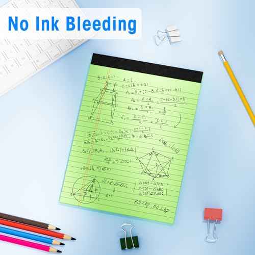 5pcs Legal Pads 8.5 x 11, Notepads 8.5 x 11 Inch,30 Sheets/Pack, Color Note Pads Clear Print Writing Pads of Paper, Memo Pads , Perforate Legal Notepads Paper , Wide Ruled Lined with Sturdy Back