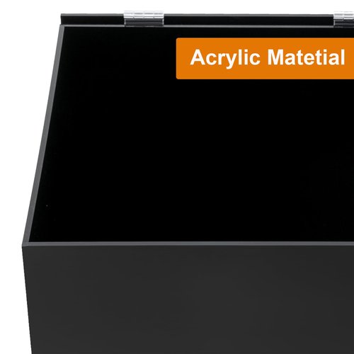 Acrylic Donation Box, 12" X 12" X 12" Ballot Suggestion Box with Lock & 2 Keys, Raffle Voting Box with Slot for School Conference Fundraising (Black)