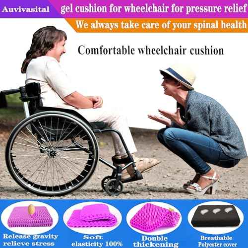 Gel Seat Cushion for Long Sitting, Soft and Breathable, Seat Cushion for Buttocks, Back, Sciatica, Tailbone Pain Relief, Used for The Office, Wheelchair, Car, Recliner, Stadium.(Rose red)