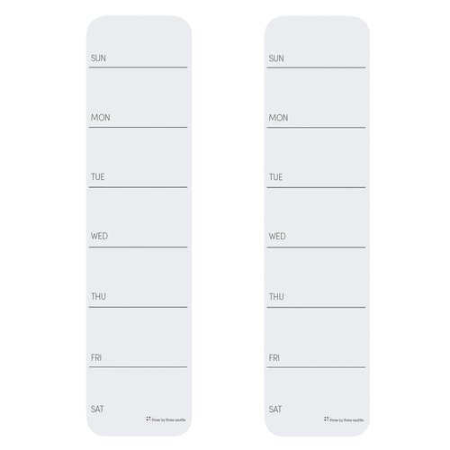 Three by Three Seattle up·date!™ Silicone Weekly Planner: Streamline Your Week with Reusable Dry-Erase Design, 2 Pack